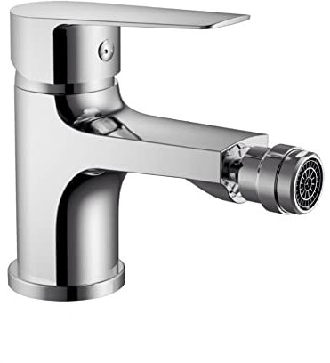 Vetrineinrete® Rubinetto per bagno moderno miscelatore orientabile quadrato lavabo bidet vasca in ottone cromato lucido (Rubinetto Bidet)