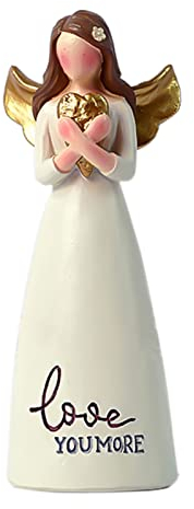 WUERKIYA Figura de ángel 12,5 cm ángel de Madera Figuras de ángel Regalo para mamáe Hecha a Mano Regalos de ángel para Mujer día de los Enamorados Regalo para Novia Abuela Navidad día de la Madre