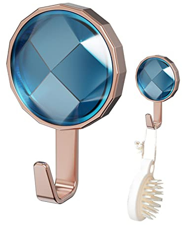Kasmole - Ganchos autoadhesivos, gancho adhesivo de pared, gancho para toalla de baño, llaveros de pared sin taladrar, ganchos decorativos para dormitorio de niña, abrigo, llaves, bolso, azul