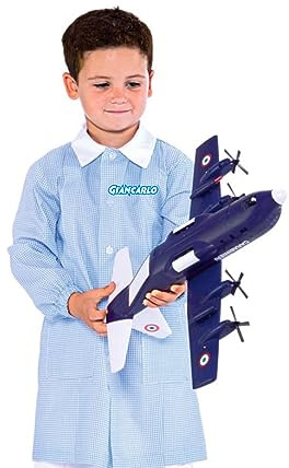Grembiule asilo bimbo bimba personalizzato nome grembiulino quadretti azzurro grembiule scuola materna bambina grembiule asilo nido Made in Italy (Azzurro personalizzato, 5 anni)