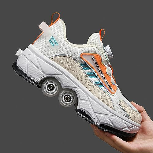 Einstellbare Rollschuhe, Damen Rollschuhe, Erwachsene deformierbare Vierrad-Schlittschuhe, 2-in-1 Jungen Schlittschuhe, neutrale Sport Casual Laufschuhe,38