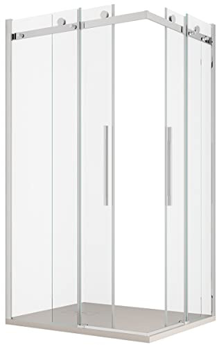 Paroi de douche coulissante anticalcaire double face MELISSA 3.0 8mm - 80 x 90