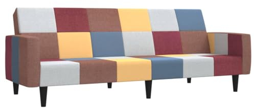 vidaXL Schlafsofa 2-Sitzer, Sofa mit Holzrahmen, Schlafcouch für Wohnzimmer Heimkino Büro, Couch Sofabett Tagesbett Gästebett, Stoff