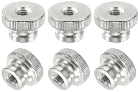 QUARKZMAN Dadi a Farfalla Scanalati, 6 Pezzi Dado in Acciaio al Carbonio M10 con Foro Passante per Parti Stampante 3D, Argento