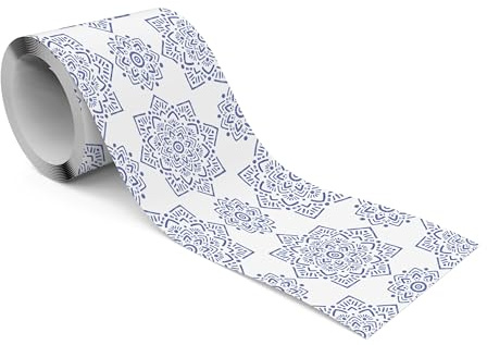 Muralo – självhäftande kant – tapetkant väggplånbok – dekorativ väggtatuering för väggar, möbler, tak, tapeter, väggbeklädnader, dörrar – ornament i boho-stil – bredd 10 cm x höjd: 300 cm