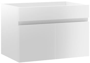 Aica Sanitär Waschbeckenunterschrank 60 cm Unterschrank MDF Waschtischunterschrank Badschrank Hochglanz Weiß