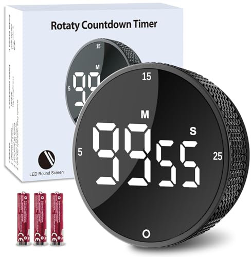 Digitaler Küchentimer Magnetischer,Eieruhr Timer,Küchenuhr Stoppuhr Countdown Count up,Laut Ton Küchenwecker Zeitmesser mit LED-Anzeige,Kurzzeitmesser zum Kochen Backen Fitness Lernen mit Batterie