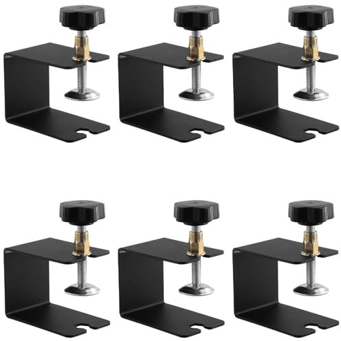 CHEUKYIU Lot de 6 Pinces en C, Pince de Serrage Réglables en Acier Inoxydable, Serre Joint pour Installation de Tiroir ou Table, Travail du Bois, Réparation Automobile