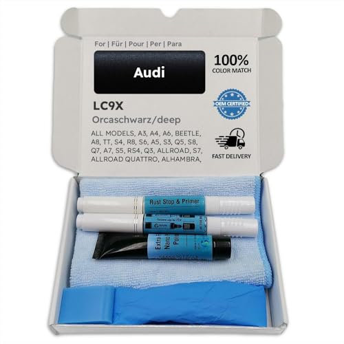 Genuine Colors Lackstift ORCASCHWARZ DEEP Black LC9X für Audi Schwarz A3 A4 A6 Beetle A8 TT S4 R8 S6 A5 S3 Q5 S8 Q7 A7 S5 RS4 Q3 ALLROAD S7 Quattro Alhambra Q8 SQ5 RS6 RS7 RS5 E-TRON RS3 SQ7 RS Coupe