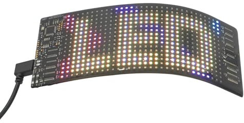 LED Laufschrift Programmierbar Namensschild Flexible Leuchtschild Dislplay APP Gesteuert USB Betriebene für Auto, Shop, Bar, Graffiti Werbeschild Led Anzeigetafel (17.3x7cm)