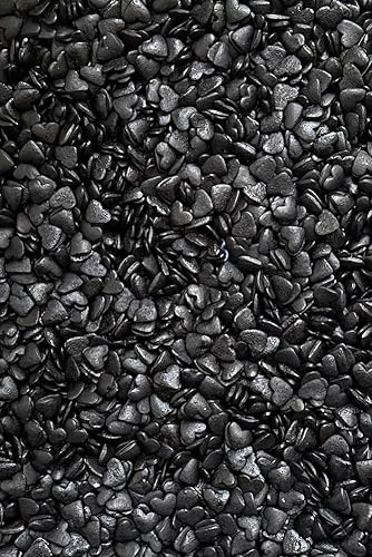 SD Pearls Zuckerherzen für Torte – schwarze Zuckerstreusel als essbare Tortendeko für Kuchen Herzen-Schwarz, 80g, Zuckerherzen schwarz Cupcakes und Desserts