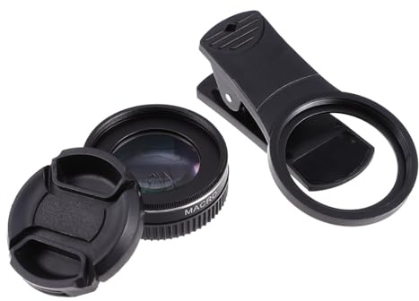 jojofuny Obiettivo Macro per Smartphone 37mm in Lega di Alluminio Aeronautico e Vetro, Clip Facile da Montare per Fotografia Nitida e Dettagliata, Colore Nero