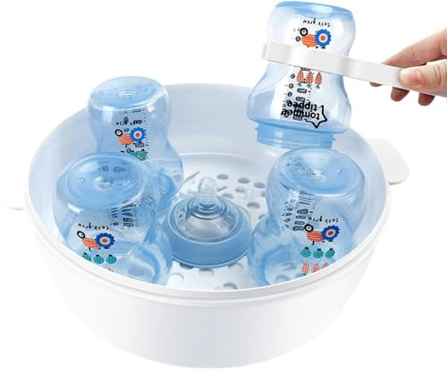 Mikrowellenreiniger für Babyflaschen, Mikrowellenreiniger für Fläschchen – Wiederverwendbares Dampf-Dampfflaschenetui – Hochtemperatur-Paket für Tische