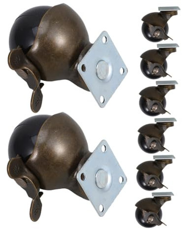 MAGICLULU 8pcs Antique Bronze Furniture Casters Brake Heavy Duty Swivel Wheels for Table Legs for Vintage Home Office Furniture