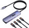 Hub USB C 10Gbps 3.2 Gen2, QUUGE Hub USB 3.2 Nailon Cable 1m de Largo，Aluminio 10Gbps Adaptador USB C con USB C*4 Compatible con iPhone 16 Pro MAX MacBook Pro Air 2025 iMac XPS iPad Surface Galaxy S25