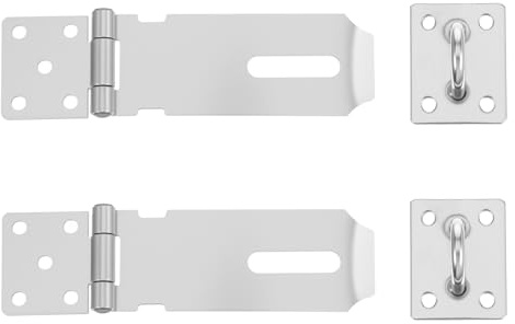 Nogeqi 2 Stück Edelstahl Überfalle 4 Zoll Hochwertiger Türriegel Riegelschloss Schlossriegel Riegel Tür Sicherheitsüberfalle für Fenster Schrank Kellertür Vorhängeschloss (Silber)