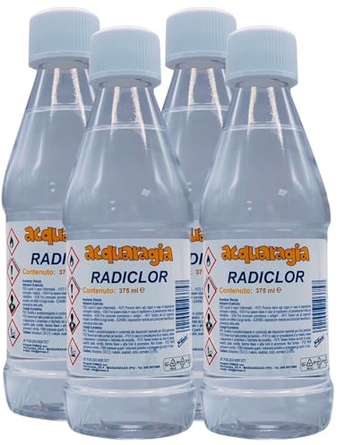 Solvente ACQUARAGIA Radiclor, Ottimo Impiego Nella Diluizione Di Smalti e Vernici Sintetici, Oleosintetici e Cere 375ml (4 Flaconi)