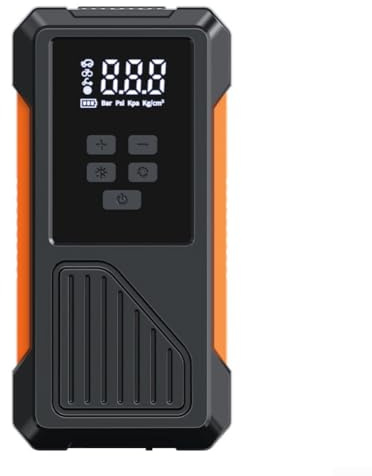 Arrancador de batería de bomba de aire para coche, con potencia de salto de 6000 A, modos de inflado ajustables, pantalla LCD de presión para carga de batería y inflado de neumáticos