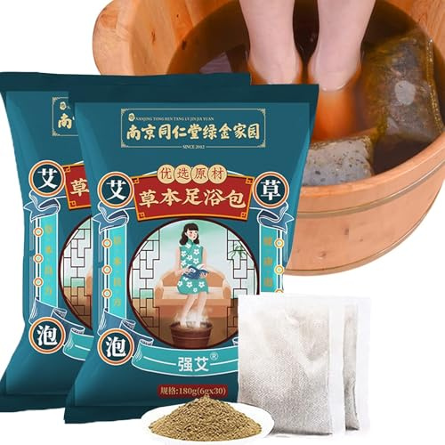 30bag Wormwood Ginger Herbal Foot Soak, 8-flavored Herbal Bubble Foot Medicine Bath, Dispel Cold and Relieve Fatigue(2bag)