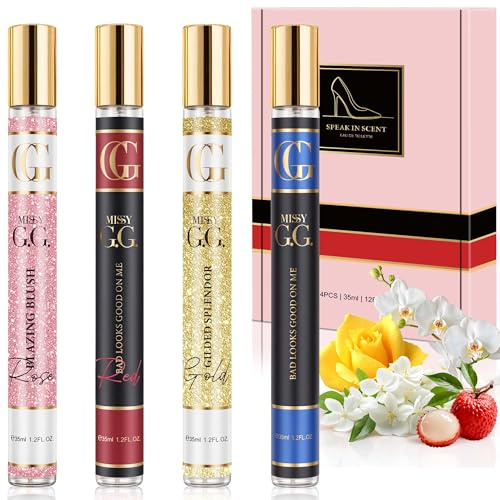 Perfume de regalo para mujer - Eau de toilette para mujer 4 x 35ml mini fragancias femeninas, para llevar, regalo para ella, Navidad, cumpleaños, San Valentín, Día de la Madre