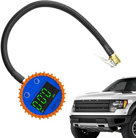 Misuratore Di Pressione Pneumatici Digitale - 0-17,6 Bar Collegamento Rapido Antiscivolo,94 cm Fleurs en Soie Artificielle avec Crochet - Per Rimorchio Camper Camion Autovettura Pickup