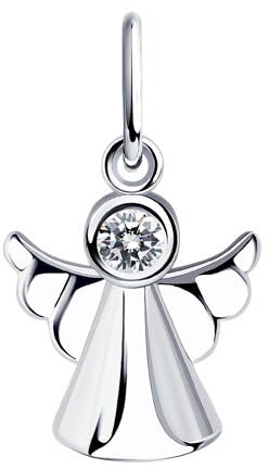 SECRET FOR YOU enkel vacker kedjeberlock 925 silver zirkonia hänge ängel