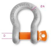 Beta 8029R T0,5 - Grillo per sollevamento a lira, perno a vite acciaio legato ad alta resistenza staffa zincata a caldo