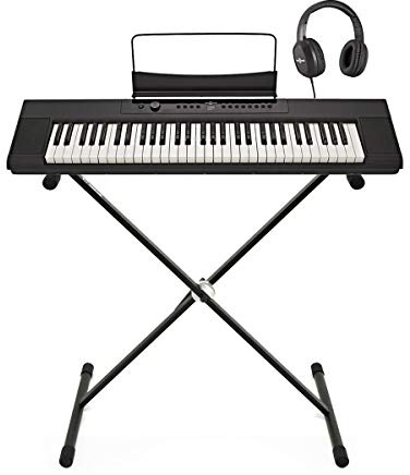 SDP-1 Tragbares Digitalpiano von Gear4music mit Ständer und Kopfhörer