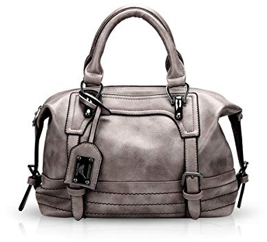NICOLE & DORIS Moda Cera per olio donna borse a tracolla borsa diagonale Borsa a tracolla Borse a tracolla Borse a mano borsette Boston Grigio