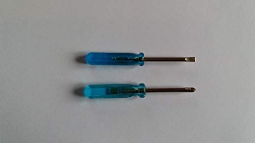 Lot de 2 mini tournevis plats + cruciformes pour réparation de téléphone portable smartphone console PC