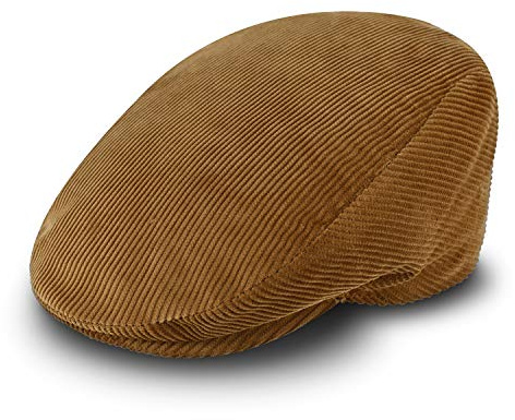fiebig Cord Flatcap für Damen & Herren | Schiebermütze aus Baumwolle mit gestepptem Innenfutter | Flache Cordmütze Made in Italy
