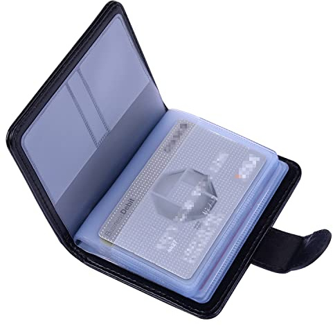 Wisdompro Kreditkartenetui RFID Schutz, Kartenetui f¨¹r 20 Karten und 7 Speicherkarte/M¨¹nzen (Schwarz)