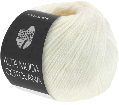 LANA GROSSA Alta Moda Cotolana | Edles Kettengarn aus 45% Schurwolle (Merino superwash), 45% Pima Baumwolle & 10% Polyamid| 50g Wolle zum Stricken & Häkeln | 150m Garn FB 18