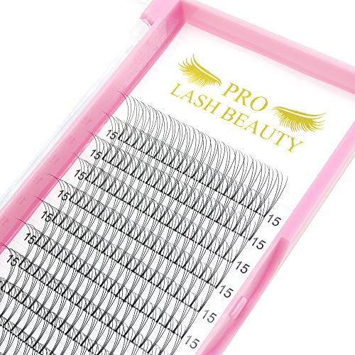 Fertigfächer 3D-C-0.10-12 kurzer Stiel Wimpernverlägerung Fertige Wimpernfächer Volumen Wimpern 0.10 C Curl(3D-C-0.10,12 mm)