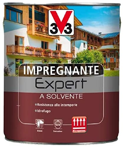 V33 IMPREGNANTE PER LEGNO A SOLVENTE EXPERT - 6 COLORI - 750 ml e 2,5 lt. (Noce Antico, 2,5 lt.)
