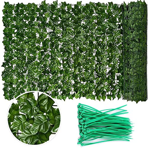 Artificial Ivy Fence Screening 3m x 1m (118x39in), Garden Screening UV Protected, Artificial Hedge Roll with Faux Vine Leaf Decoration for Outdoor Garden Decor, Party, Balcony