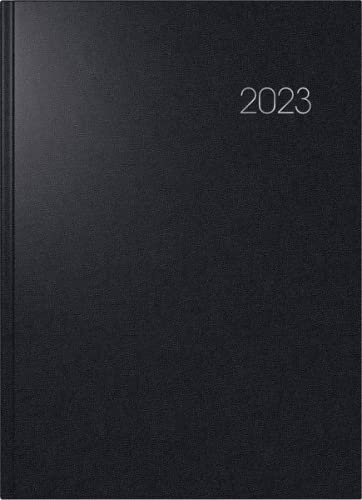 BRUNNEN Tageskalender Modell 787 2023 A4 Schwarz: 1 Seite = 1 Tag, Monatsübersicht Vor Jedem Monat