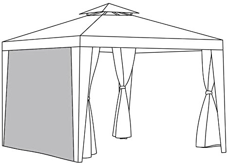 Gardenista wasserabweisender Ersatzvorhang für den Außenbereich | Private Bereiche für Gazebo-Veranda,Pergola, Sonnenschirm, Wintergarten, Pergola | Winddicht und Sonnenschutz (Vorhang, Grau)