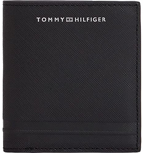 Tommy Hilfiger Herren TH Business Leder Trifold Geldbörsen, Schwarz, Einheitsgröße, Schwarz
