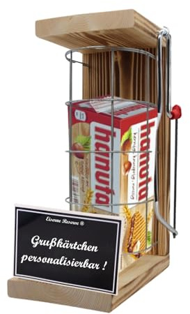 Personalisierte Geschenke für Männer Frauen Geschenkidee mit Namen - Eiserne Reserve Gitterkäfig hanuta (10 x 22 g) incl. Notsäge - Papa Mama Geburtstag Hochzeit