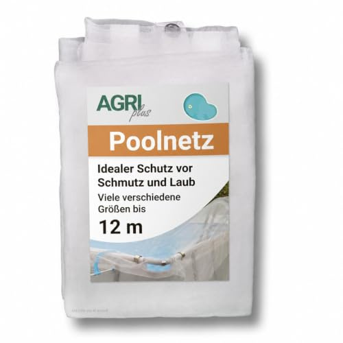 AGRI plus Poolnetz mit Ösen I 4 x 5 m I Verschiedene Maße I Engmaschiges Netz 0,8 x 0,8 mm I Abdeckung für Pool I Schutznetz mit Randverstärkung I Abdecknetz UV-stabil & wasserdurchlässig