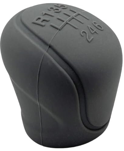 AUTOZOCO Funda Pomo Cambios Marcha Coche Antideslizante, Cubierta de Perilla de palanca de Marchas, protector de pomo adherente, Funda palanca de cambios, Silicona, Universal, Gris, 6 Marchas