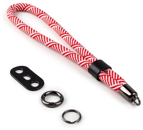 VOVMOEYA Camera Wrist Strap Rope,Camera Hand Strap Compatible with Fujifilm XT5 XH2S Nikon Z30 Z50 Canon EOS R6 R10 R50 Sony A6700 A6400 A6000 A7C II A7IV DSLR Camera - Striped Red
