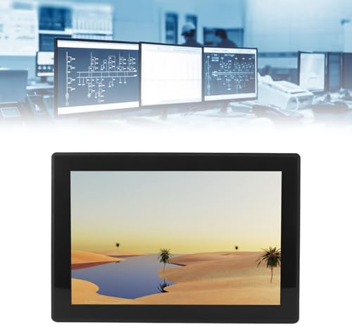 Annadue Monitor Touchscreen da 10,1, Monitor Touch Capacitivo Portatile HDMI VGA USB 1280x800 Display IPS 16:10, Impermeabile IP65, Luminosità 300cd/m² (Spina UE 100‑240 V)
