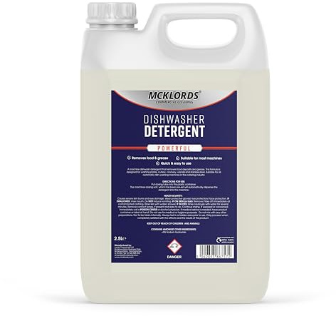 McKLords Commercial Dishwasher Detergent, 2.5 Litre, Clear