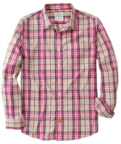 Dubinik® Camicia Quadri Uomo Casual Leggero Botton Down Regular Fit con Taschini
