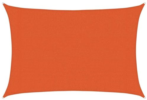 vidaXL Voile d'ombrage 160 g/m² rectangulaire Orange 4x5 m PEHD, Voile de Soleil, Voile d’ombrage, Store de Patio, Voile de Pare-Soleil