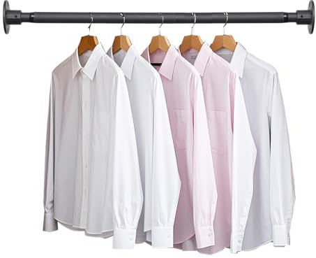 Schwarze Schrankstangen zum Aufhängen von Kleidung, 40-64cm, verstellbare robuste Kleiderstange zum Aufhängen von Kleiderschränken, Wäsche, Schraubbefestigung