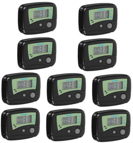 BELLIFFY 10 Pièces Compteur de Distance à Pied Compteur de Pas podomètre EUR de Pas numérique Clip podomètre sur EUR de Calories Pas à Pas numérique Black