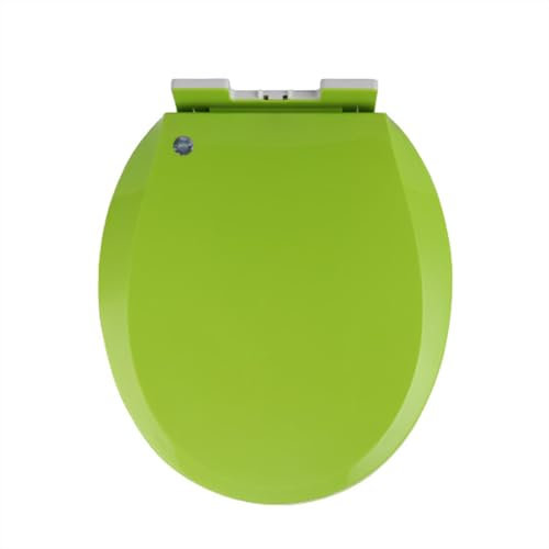 Brigtviee Wc Sitz, Klodeckel Mit Absenkautomatik, Toilettendeckel,Abnehmbare Klobrille, Farbiger Toilettensitz,Pp-Material Wc Brille, Duroplast, Oval 41 X 36 cm,Grün